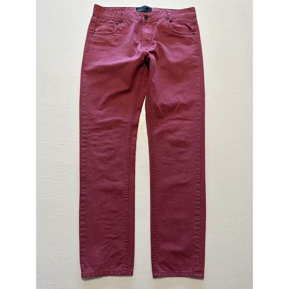 Hummer 32 x‎ 32 Brick Dust Red Rugged Weave Longer Wear Tapered Leg Jeans